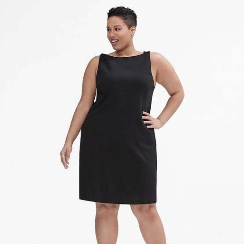 MM LaFleur Lydia Dress Women's +3 3X Charcoal Gray Ponte Knit Sheath Sleeveless